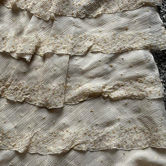 Diane Von Furstenburg 100% Silk Tiered Mini Dress, Womens 4 Silk Lined, Sequins - Picture 3 of 8